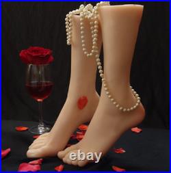 One Pair soft silicone lifesize female mannequin leg foot display shoes size 39