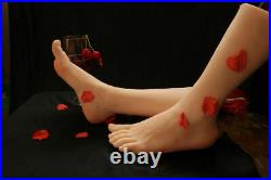 One Pair soft silicone lifesize female mannequin leg foot display shoes size 39