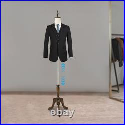PP Male Mannequin with Adjustable Height, Retro Male Mannequin, Male Dress Form
