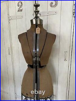 Pat 1908 Vintage L&M Adjustable ACME Dress Form Size A Victorian Cast Iron Base