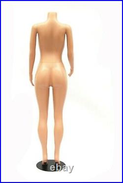 Plastic Fleshtone Brazilian Headless Female Adult Standing Mannequin with Base