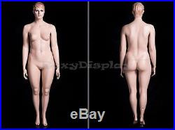 Plus Size Female Fiberglass Mannequin with Molded Hair Dress form #MZ-AVIS1