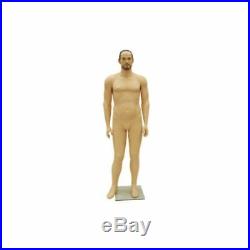 Plus Size Full Body Adult Male Mannequin with Realistic Face and Molded Hair