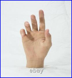Pose-able Painted Right Silicone Male Mannequin Hand -Display-Prop