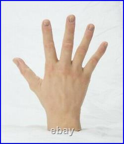 Pose-able Painted Right Silicone Male Mannequin Hand -Display-Prop