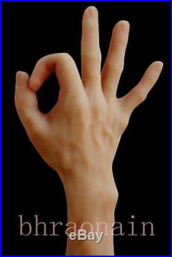 Pose-able Pare Silicone Male Mannequin Hands Display Model Prop Large