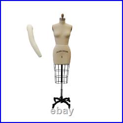 Pro Female Half Body Linen Size 8 Pinnable Dress Form Mannequin with Arm