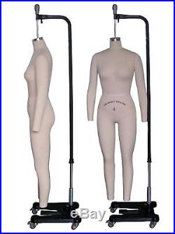 Professional Female Full Body Mannequin Dress Form, WithArms Size 4 (wfcs 4+2)