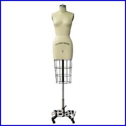 Professional Female Half Body Dress Form with Collapsible Shoulders + Arm (Size 8)