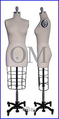 Professional Female Mannequin Dress Form, With Heavy Rolling Base, Size 10 ncs 10