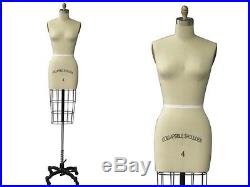 Professional Pro Working Dress form Pinnable female Half Body Size 4+ARM