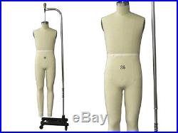 Professional Working dress form, Male Mannequin, Full Size 36, withLegs