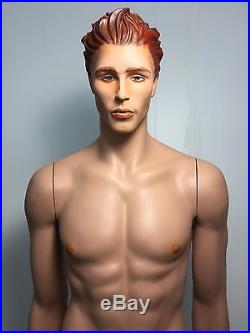 RARE Vintage Male Mannequin ROOTSTEIN Man Full Muscular Realistic Head Face
