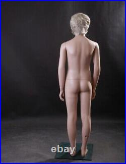 Realistic Boy Junior Kids Fleshtone Fiberglass Full Body Mannequin with Base