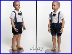 Realistic Child Toddler Kids Fiberglass Mannequin with Molded Hair & Flesh Skin