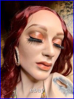Realistic Female Mannequin PATINA V Full Face Vintage Rare Closed Eyes