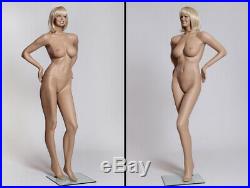 Realistic Fiberglass Adult Female Standing Full Body Mannequin with Base