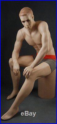 Realistic Male Mannequin, Includes Column, All Made of Fiberglass (gzm1)