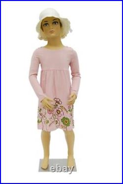 Realistic Standing 5 Year Old Plastic Unisex Child Mannequin with Turnable Arms