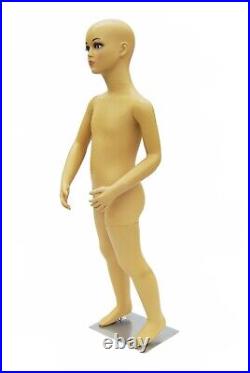 Realistic Standing 5 Year Old Plastic Unisex Child Mannequin with Turnable Arms