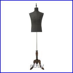 Retro Male Mannequin Dress Form with Adjustable Height 59.05-70.86 in