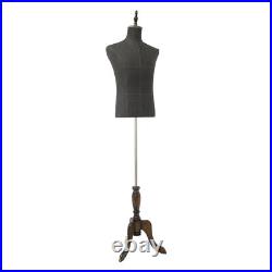 Retro Male Mannequin Dress Form with Adjustable Height 59.05-70.86 in