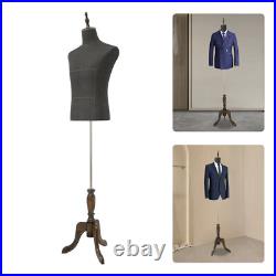 Retro Male Mannequin Dress Form with Adjustable Height 59.05-70.86 in