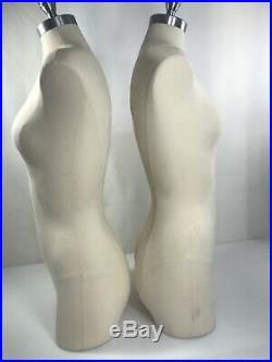 SET TWO Professional Mature Female Dress Form with Legs Hips Shoulders