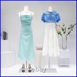 SHAREWIN Dress Form Mannequin Body Female Beige Linen Fabric Manikin Torso wi