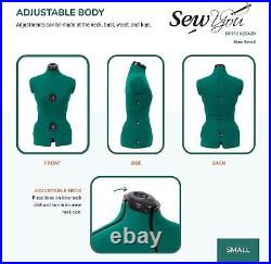 SHIP USA Sew You Adjustable Dress Form Small Plastic Opal Green NEW