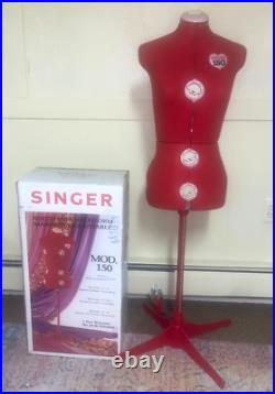 SINGER DF150SMRD Red Dress Form Mannequin Adjustable Sizes 10-16