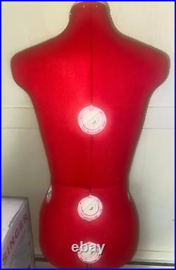 SINGER DF150SMRD Red Dress Form Mannequin Adjustable Sizes 10-16