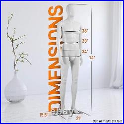 SereneLife Adjustable Male Mannequin Full Body Body-73 Detachable Dress Form Pos
