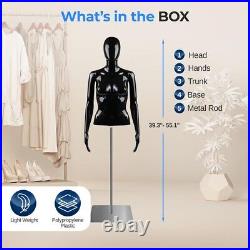 Serenelife Female Mannequin Torso Adjustable Height and Detachable Arms