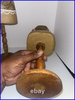 Set Of Vintage Dress Form Sewing Craft Decor Paper Mache Wood Sewing Mannequins