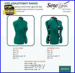 Sew You Adjustable Dress Form, Medium, Opal Green