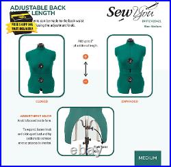 Sew You Adjustable Dress Form, Medium, Opal Green