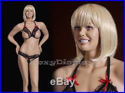 Sexy Big Bust Female Fiberglass Mannequin with two Arms on waist #MZ-MARY