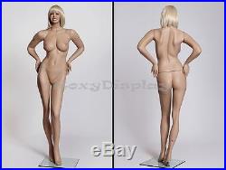 Sexy Big Bust Female Fiberglass Mannequin with two Arms on waist #MZ-MARY