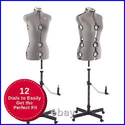 Singer Adjustable Dress Form Fit 10-18 Medium/Large with360 Degree Hem Guide, Gray