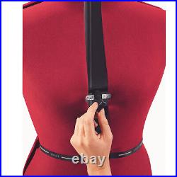 Singer Adjustable Dress Form Fits 4-10 Sm/Med with360 Degree Hem Guide, Red (Used)