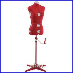 Singer Adjustable Dress Form Fits 4-10 Small/Medium with360 Degree Hem Guide, Red
