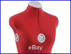 Singer Adjustable Dress Form Mannequin, Red, Small/medium Distressed Pkg