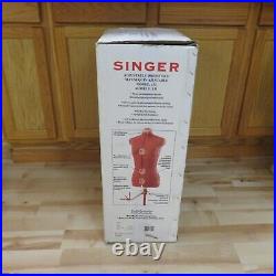 Singer Adjustable Dress Form Red Sized Medium/Large Fits Sizes 16-22.5 Model 151
