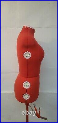 Singer Model 151 Adjustable Plus Size Red Dress Form Stand EUC