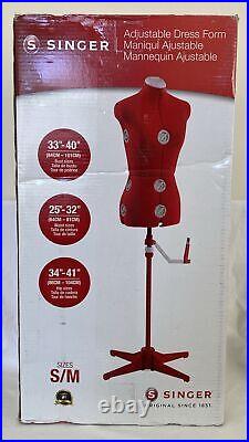 Singer RED ADJUSTABLE DRESS FORM DF150SM RD Size S/M 4-10 NEW IN OPEN BOX NRFB