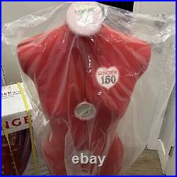 Singer Sewing Adjustable Red Dress Form Mannequin Model 150 Fits Sizes 10-16