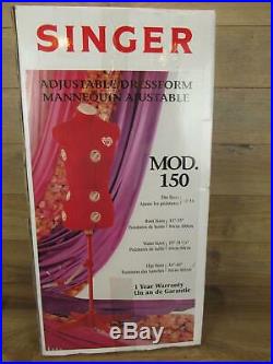 Singer Sewing Red Mod 150 Adjustable Dress Form Mannequin Size 10 to 16