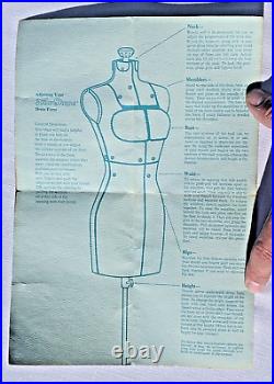 Singer Tru-Shape Dress Form with Owner's Pamphlet and Original Stand Mannequin