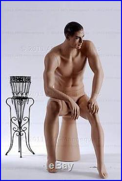Sitting mannequin male sitting mannequin fiber glass manikin Joe +Pedestal